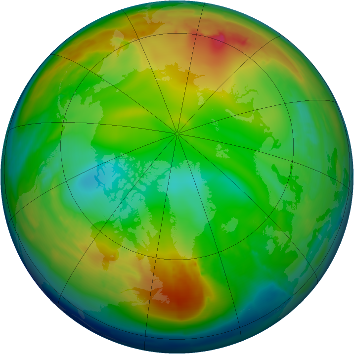 Arctic ozone map for 13 December 2009